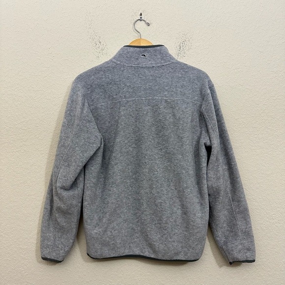 VINEYARD VINES Snap Placket Fleece Pullover in Gray Heather - Picture 5 of 9